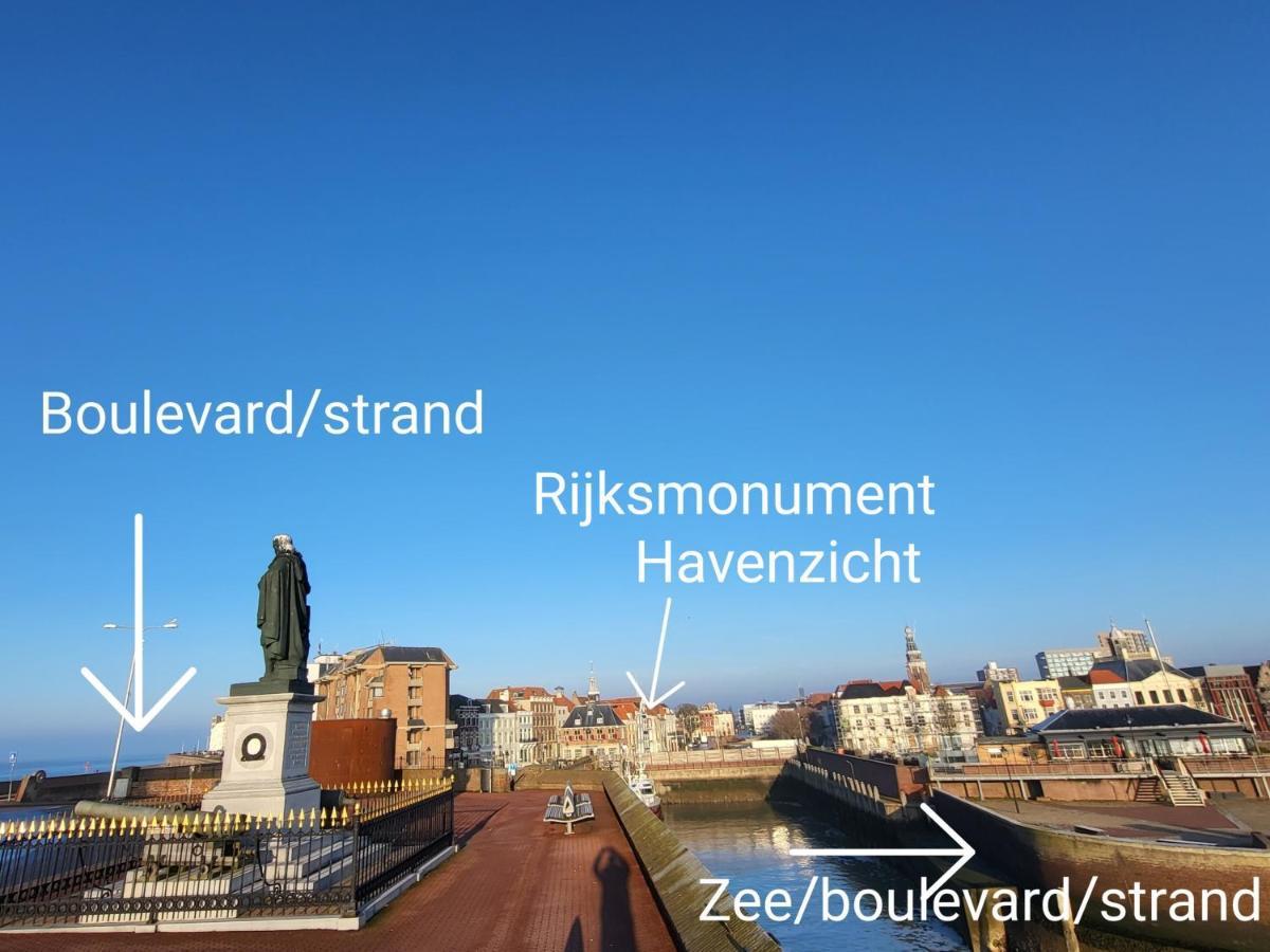Rijksmonument Havenzicht, Met Zeezicht, Ligging Direct Aan Zee En Centrum Vlissingen Bagian luar foto